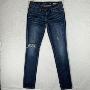 Levi's Premium Big Capital E Skimmer Jeans Size 28 Hand Made USA Dark Distressed